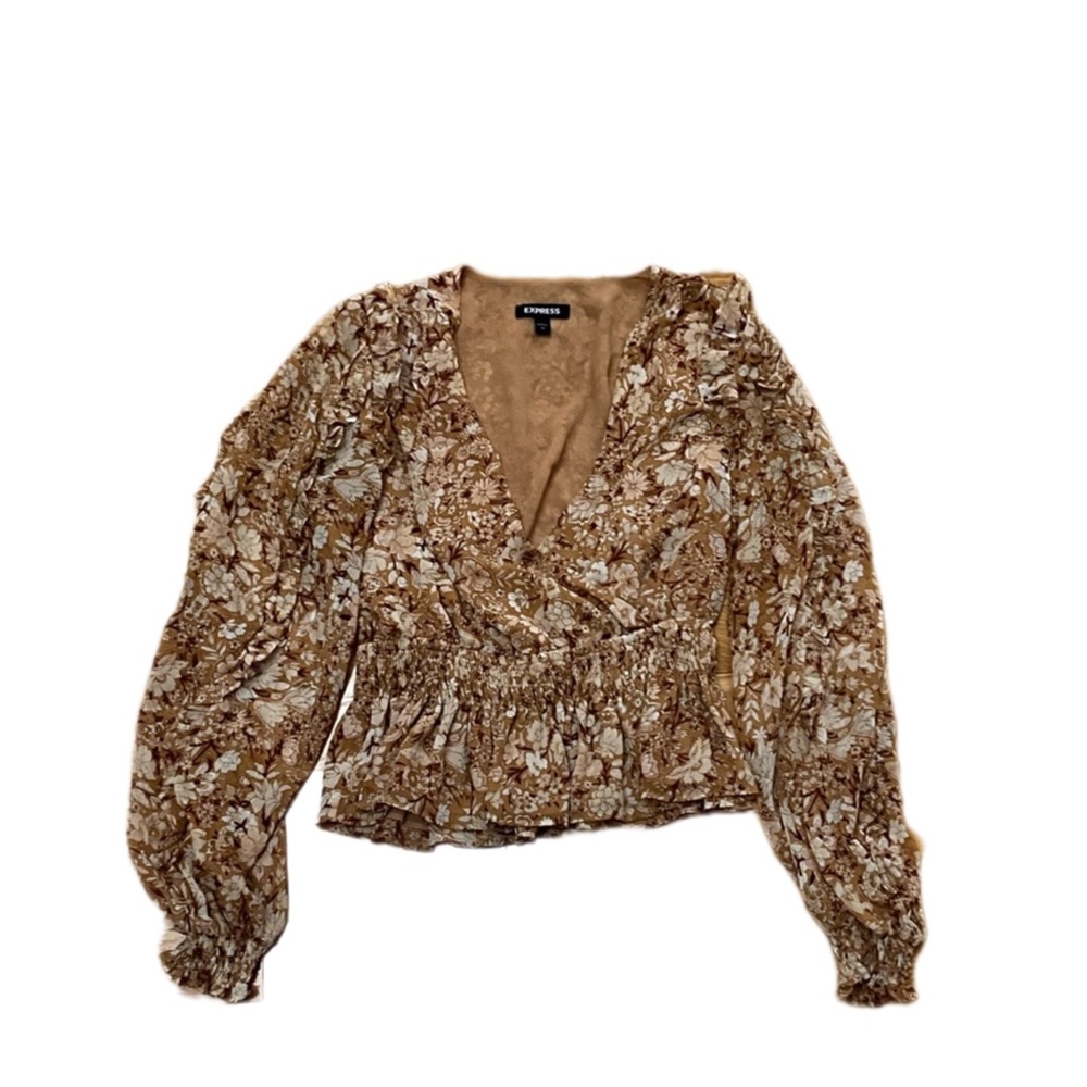 Express Patterned Blouse, V-Neck - image 4